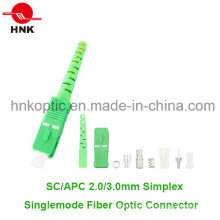 Sc APC 3.0mm Simplex Singlemode Fibra Óptica Conector